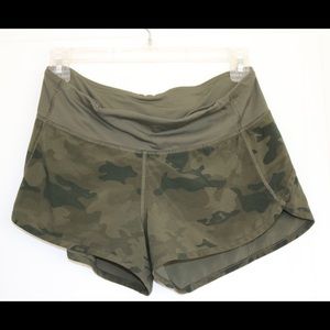 Lululemon Speed Shorts Camo Green